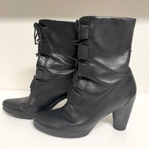 TIMBERLAND Black Leather, Size 7, Round heel boot